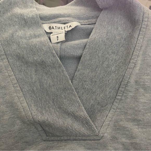 Athleta Clarity V Neck Sweater | Heron Blue Heather - Picture 3 of 3